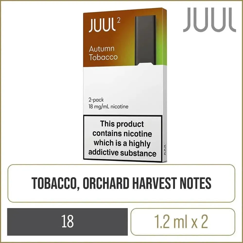 The JUUL 2 PODS autumn tobacco 18mg /ml is a vaping product available in the Dubai.