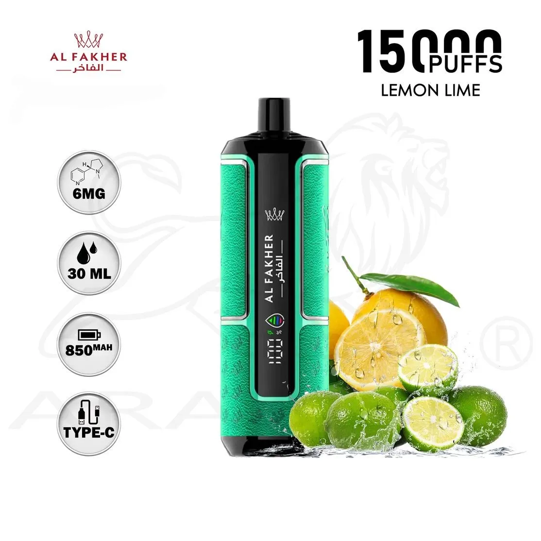Al Fakher Crown Bar Disposables Vape Lemon Lime