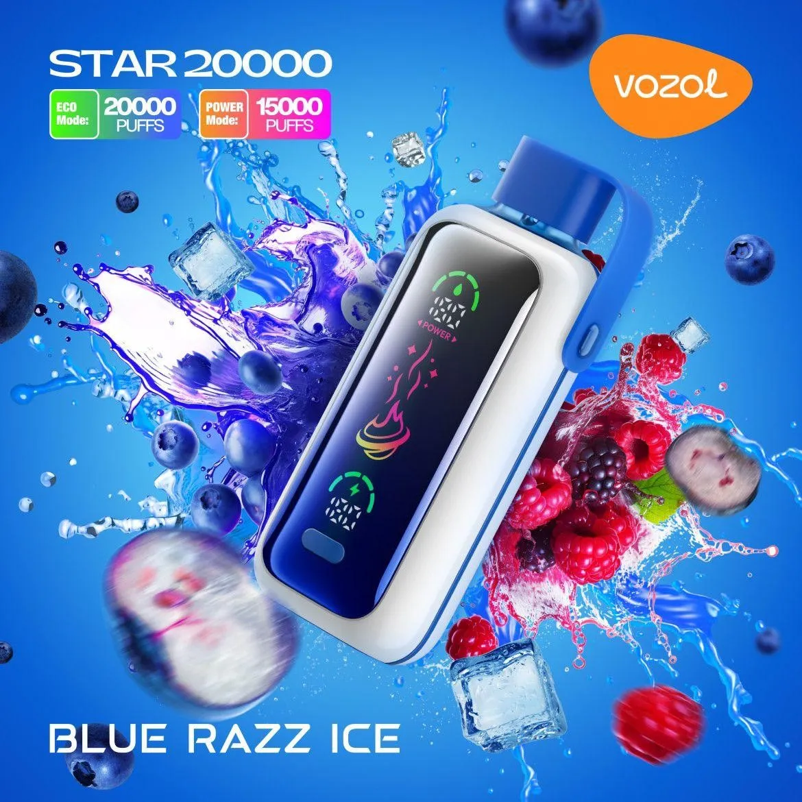 Vozol Vista 20000 Puffs Disposables Vape Blue Razz Ice