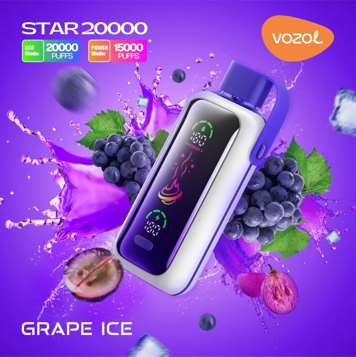 Vozol Vista 25000 Puffs Disposables Vape Grape Ice