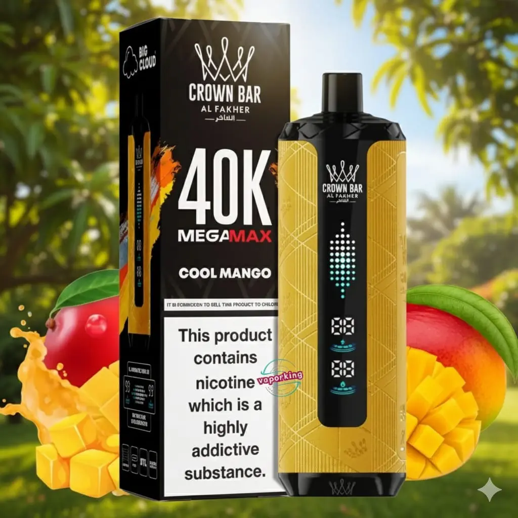 Al Fakher Crown Bar Mega Max Disposables Vape Cool Mango