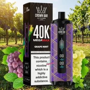 Al Fakher Crown Bar Mega Max Disposables Vape Grape Mint
