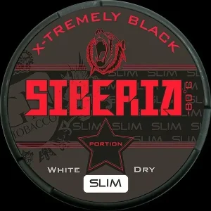 Siberia Black X-Tremely Slim White Dry Portion Nicotine Pouches(GN Tobacco)