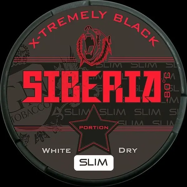 Siberia Black X-Tremely Slim White Dry Portion Nicotine Pouches(GN Tobacco)