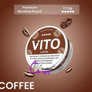 VITO Coffee Nicotine Pouches can packaging featuring bold branding and flavor label.