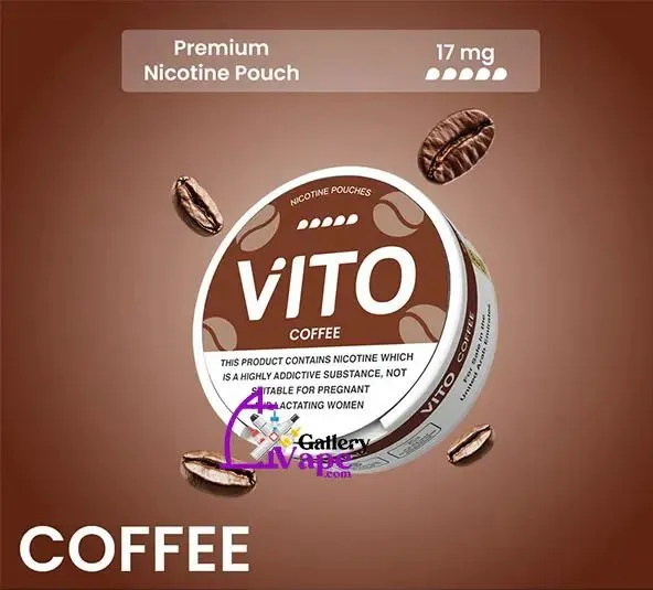 VITO Coffee Nicotine Pouches can packaging featuring bold branding and flavor label.